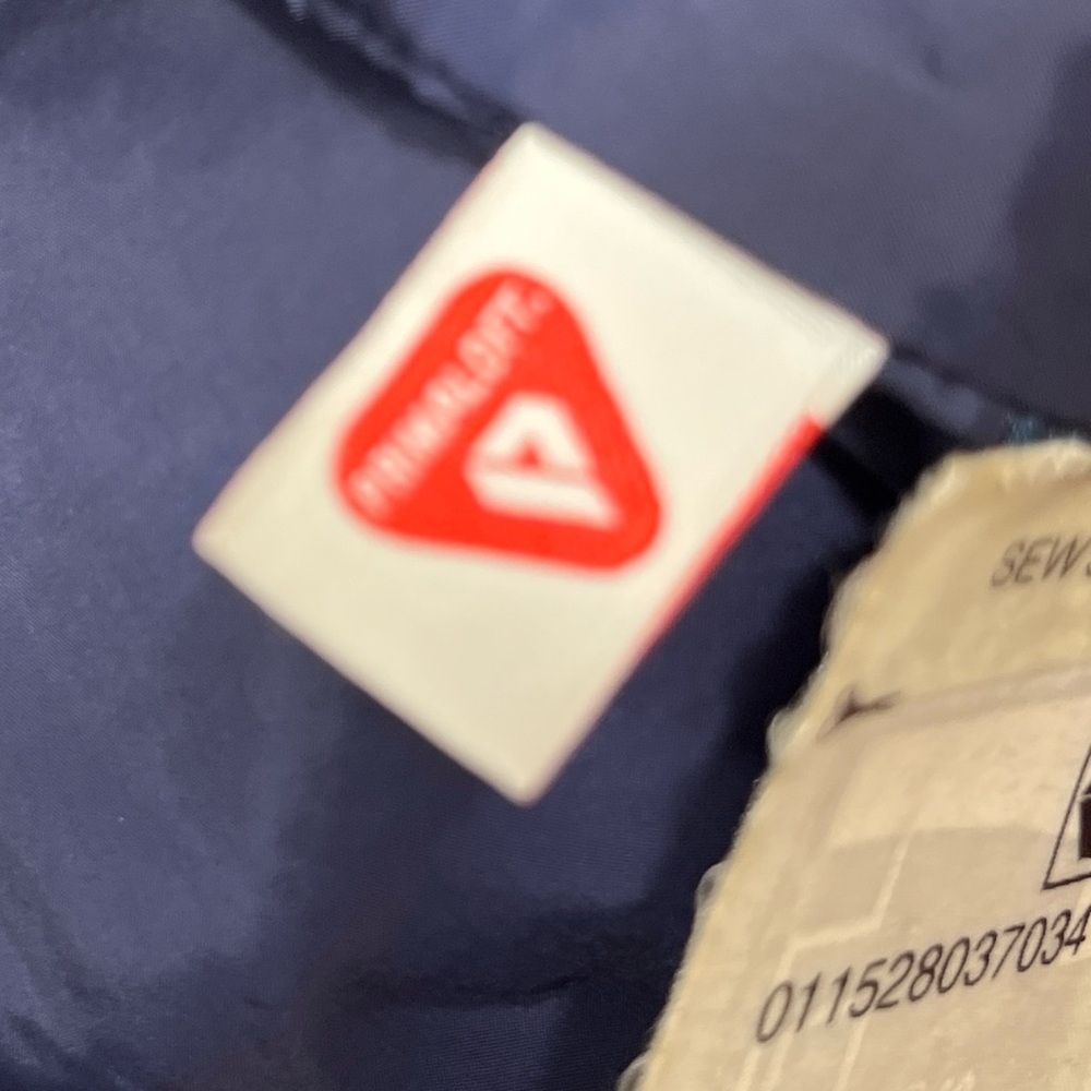 90s TOMMY HILFIGER JACKET Primaloft Red Blue WHITE Quilted Hooded Puffer coat 2X - Picture 14 of 16